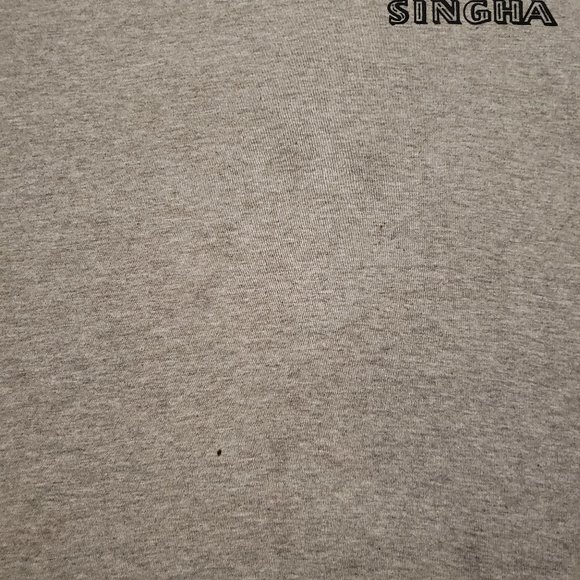 Singha Beer Raglan T-Shirt Boon Rawd Brewery Co. Gray Blue | Men's XL Pre-owned - Picture 8 of 9